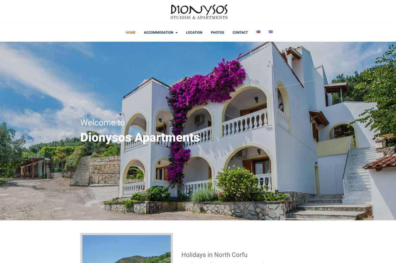 dionysos apartments web design cmd