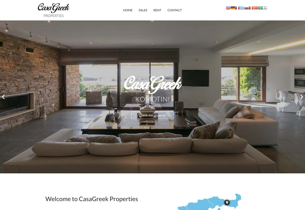 Κατασκευή ιστοσελίδας ακινήτων για το CasaGreek
