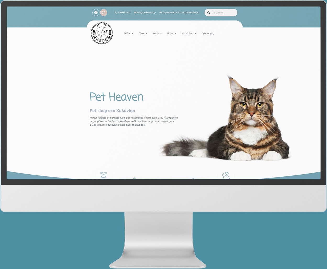 κατασκευή ιστοσελίδας pet shop Χαλάνδρι