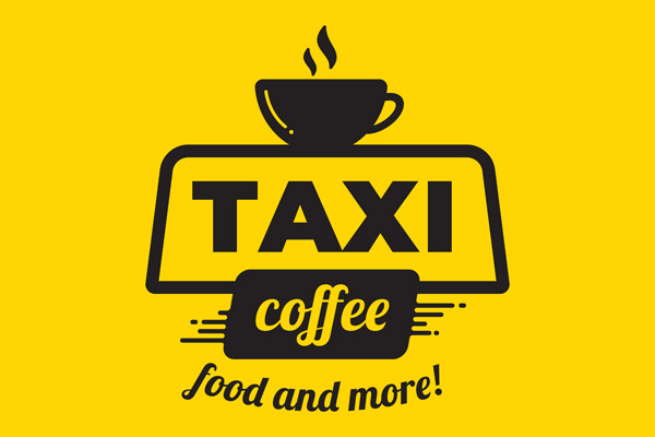 taxi coffee logo design